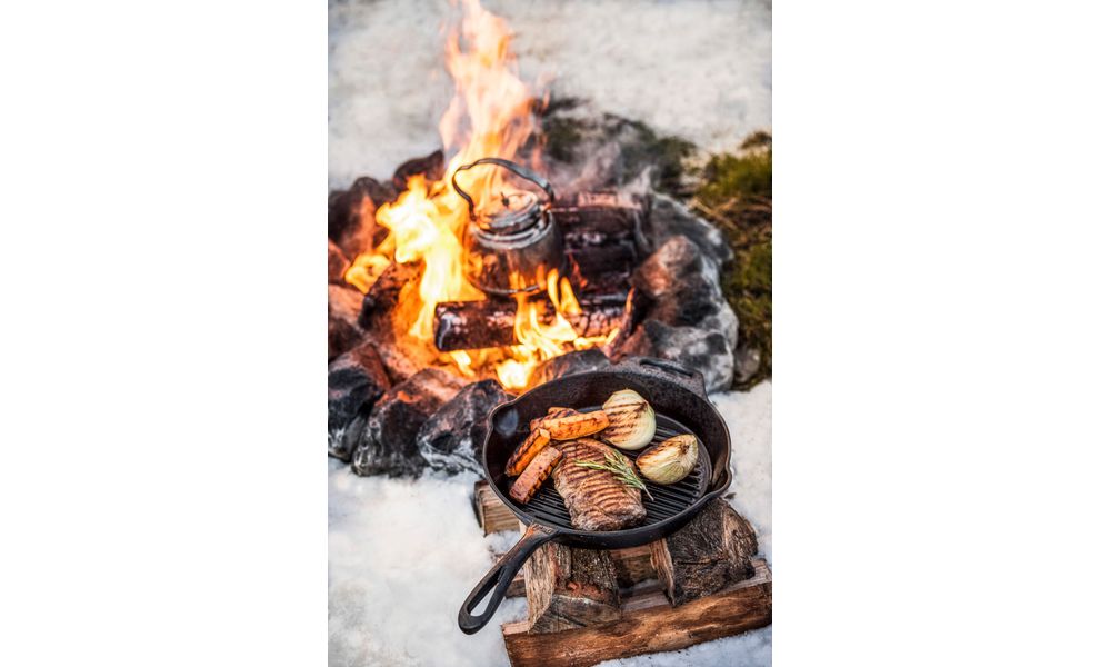 Чавунна сковорода-гриль Petromax Grill Fire Skillet, Ø30 см (з довгою ручкою), Тип конструкції: з довгою ручкою, Діаметр верхній: 30, зображення 8