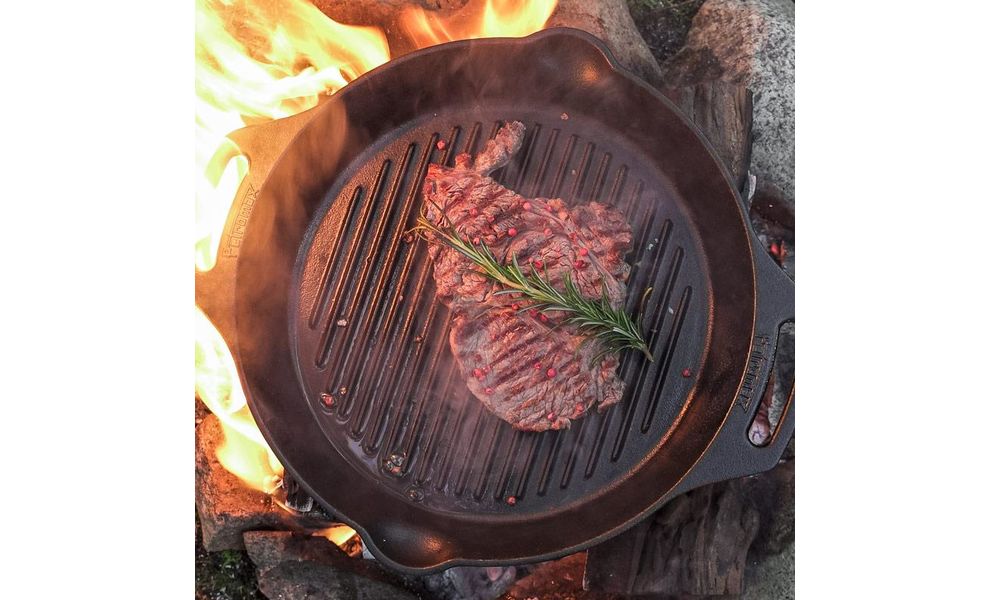 Чавунна сковорода-гриль Petromax Grill Fire Skillet, Ø30 см (з ручками-петлями), Тип конструкції: з ручками-петлями, Діаметр верхній: 30, зображення 6