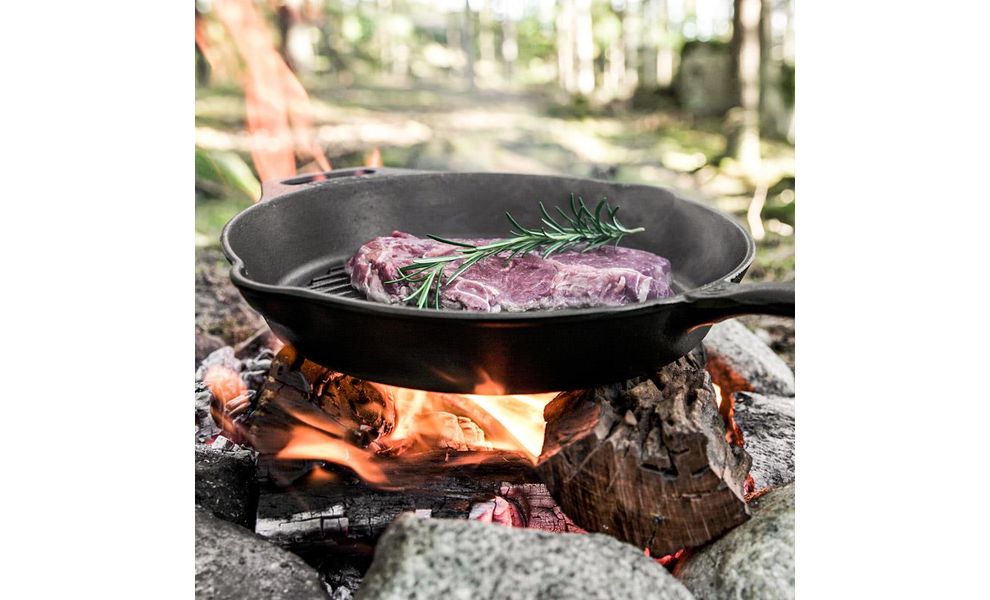 Чавунна сковорода-гриль Petromax Grill Fire Skillet, Ø35 см (з довгою ручкою), Тип конструкції: з довгою ручкою, Діаметр верхній: 35, зображення 3