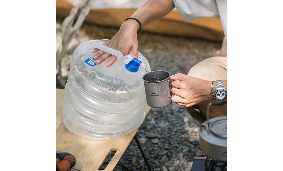 Туристична складна каністра для води з краном Naturehike NH14S002-T на 5 л, Об'єм: 5, Колір виробника: прозорий, зображення 5
