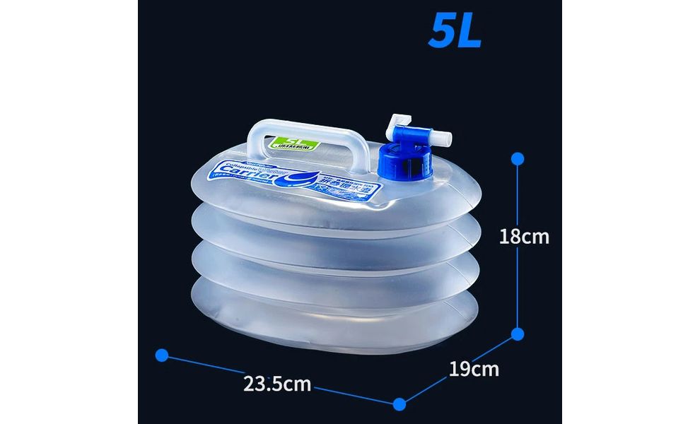 Туристична складна каністра для води з краном Naturehike NH14S002-T на 5 л, Об'єм: 5, Колір виробника: прозорий, зображення 2