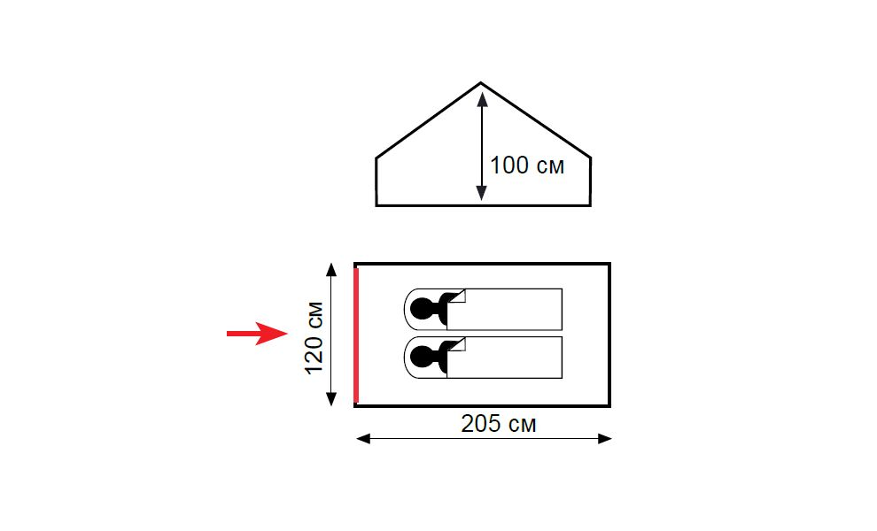 2-місний намет Totem Bluebird 2 V2: одношаровий, зображення 2