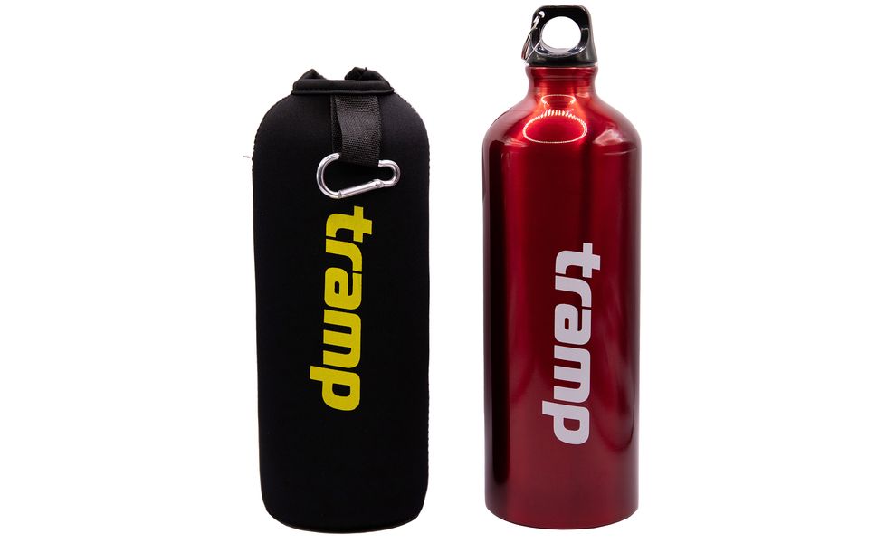 Пляшка для води з чохлом та карабіном Tramp UTRC-032 (Red) на 1000 мл, алюміній, Об'єм: 1000, Колір виробника: Red, зображення 2