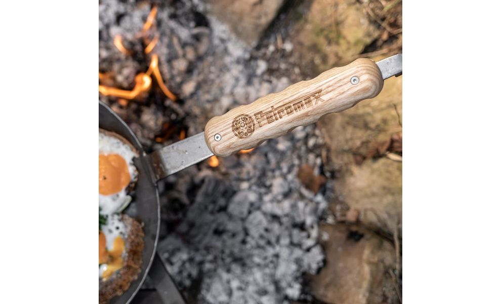 Знімна дерев'яна ручка для сковорідок Petromax з кованого заліза (на магнітах), зображення 4