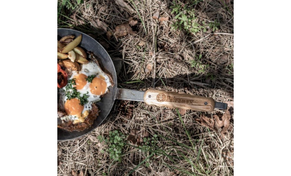 Знімна дерев'яна ручка для сковорідок Petromax з кованого заліза (на магнітах), зображення 6