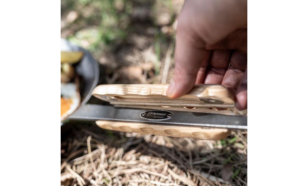 Знімна дерев'яна ручка для сковорідок Petromax з кованого заліза (на магнітах), зображення 7