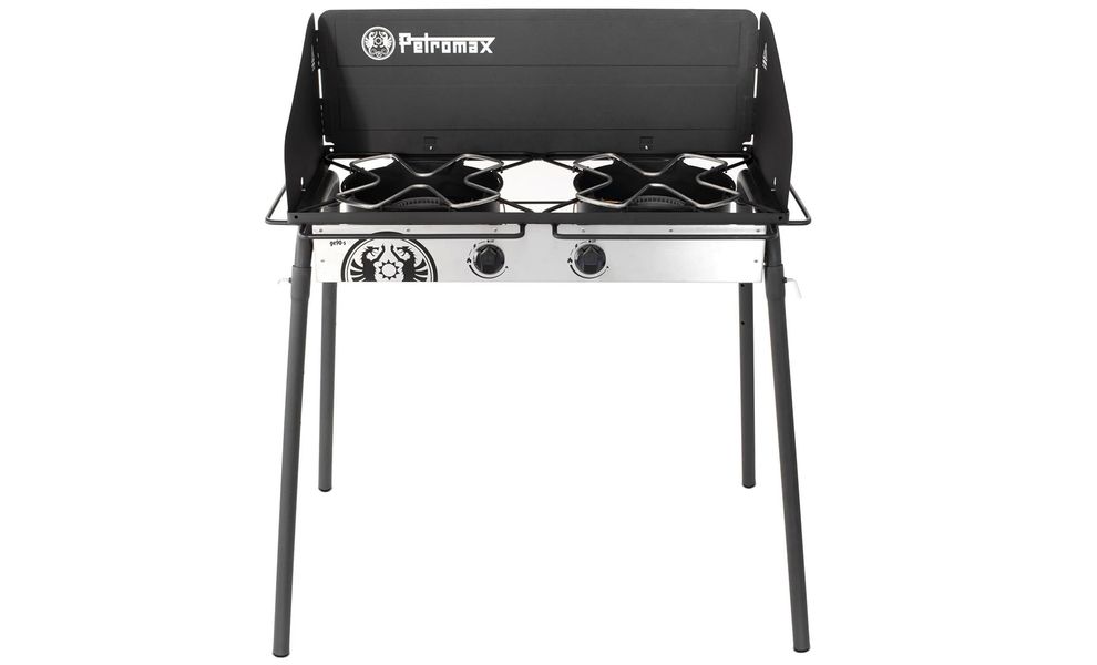 Кемпінгова газова плитка на дві конфорки Petromax Gas Table with Double Burner для побутових балонів, зображення 2