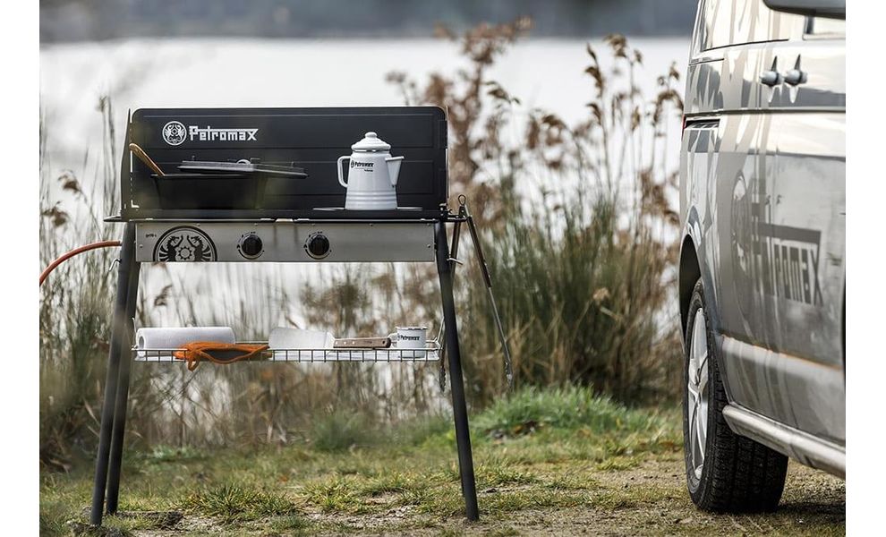 Кемпінгова газова плитка на дві конфорки Petromax Gas Table with Double Burner для побутових балонів, зображення 9