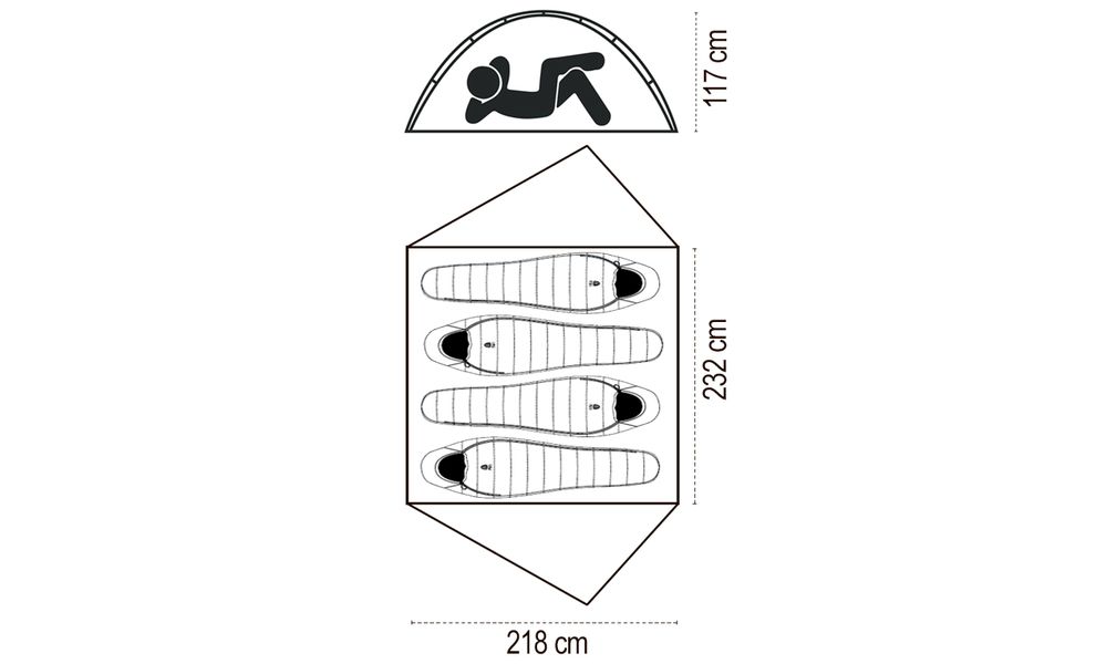 4-місний намет Sierra Designs Meteor 4: двошаровий, Кількість місць: 4, Колір: Olive/Desert, зображення 2