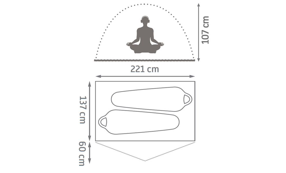 2-місний намет Kelty Discovery Trail 2: двошаровий, Кількість місць: 2, Колір: Laurel Green-Dill, зображення 2