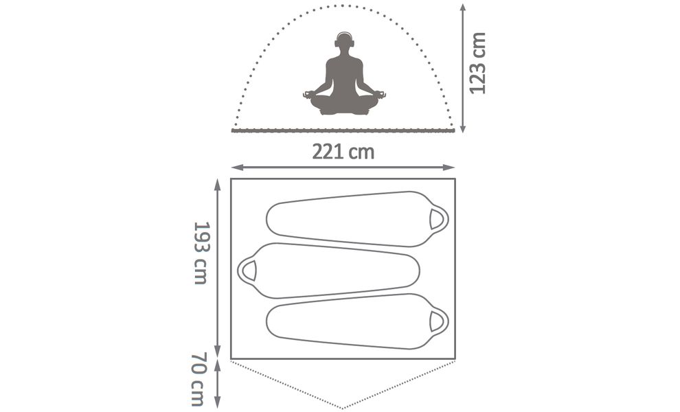 3-місний намет Kelty Discovery Trail 3: двошаровий, Кількість місць: 3, Колір: Laurel Green-Dill, зображення 2