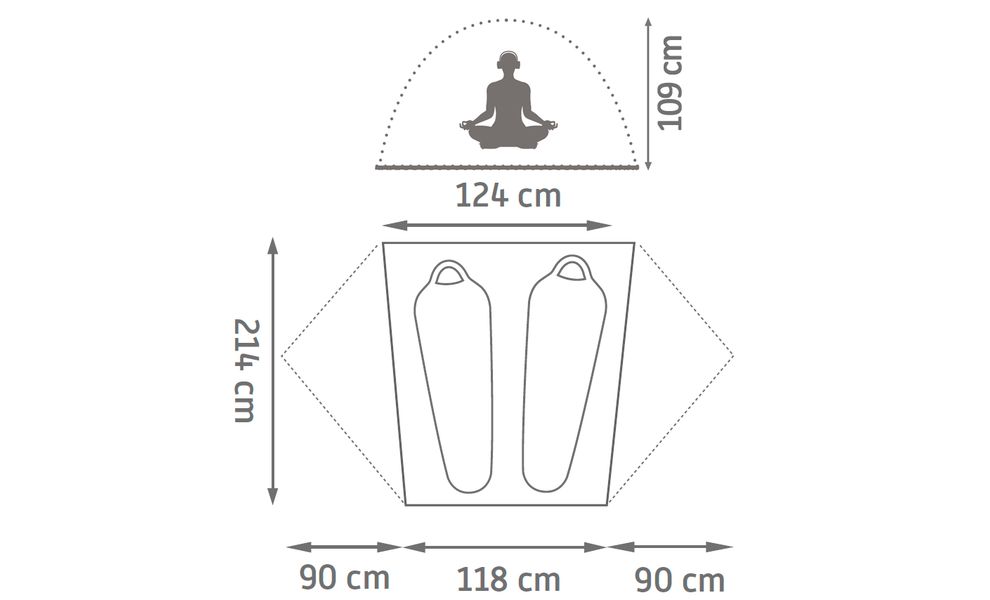 2-місний намет Kelty Far Out 2: двошаровий, Кількість місць: 2, Колір: Olive Oil/Deep Teal, зображення 2