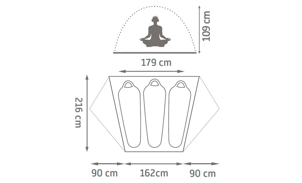 3-місний намет Kelty Far Out 3: двошаровий, Кількість місць: 3, Колір: Olive Oil/Deep Teal, зображення 2