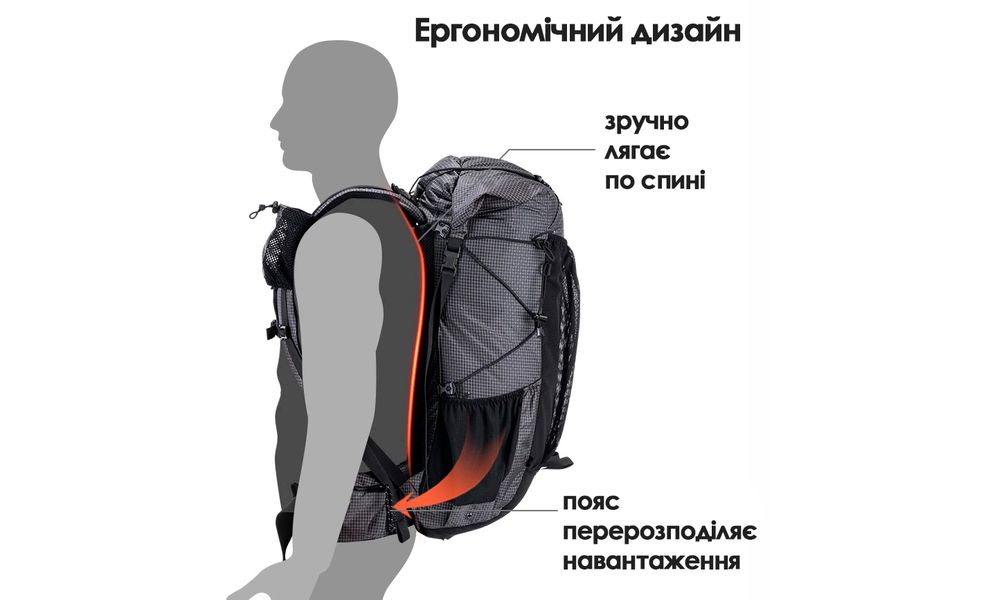 Рюкзак Naturehike NH20BB113 Rock 40 (Black), Об'єм: 40+5, Колір виробника: Black, зображення 6
