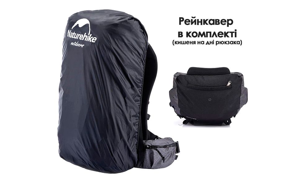 Рюкзак Naturehike NH20BB113 Rock 40 (Black), Об'єм: 40+5, Колір виробника: Black, зображення 9
