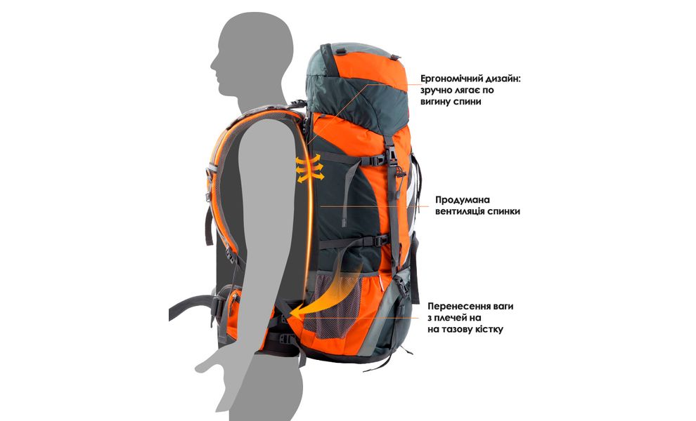 Рюкзак Naturehike NH70B070-B Discovery 70 (Black), Об'єм: 70+5, Колір виробника: Black, зображення 4