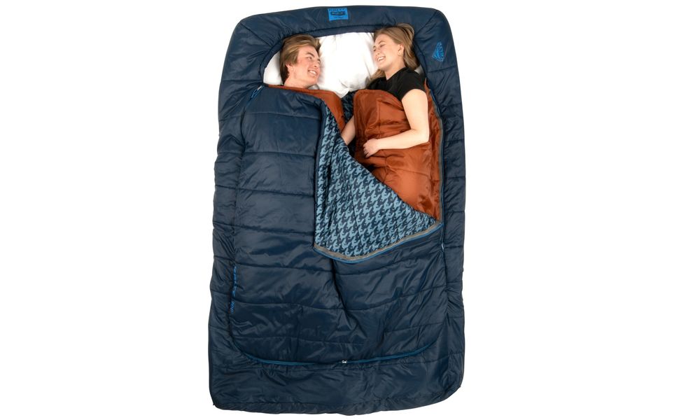 Двомісний кемпінговий спальник-ковдра Kelty Tru. Comfort Doublewide 20 (Olive Oil/Gamescape) до -7°C, Максимальний зріст користувача: 198, Колір: Olive Oil/Gamescape, Сторона застібки: ліва+права, зображення 6