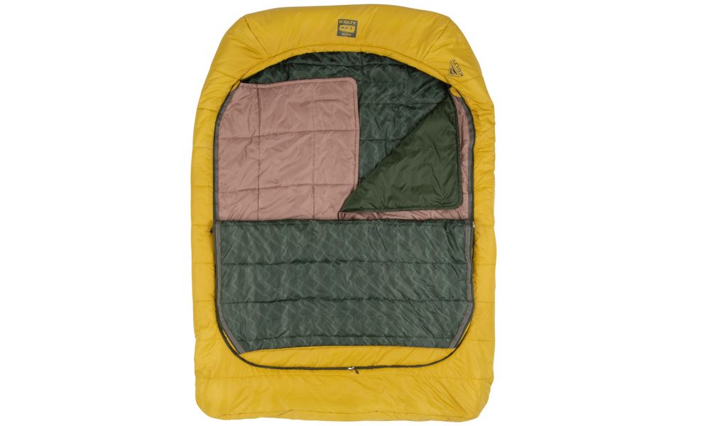 Двомісний кемпінговий спальник-ковдра Kelty Tru. Comfort Doublewide 20 (Olive Oil/Gamescape) до -7°C, Максимальний зріст користувача: 198, Колір: Olive Oil/Gamescape, Сторона застібки: ліва+права, зображення 3