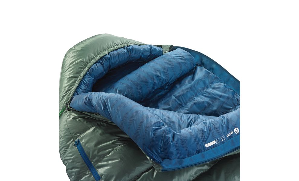 Зимовий пуховий спальник Therm-a-Rest Questar -18C - Small до -18°C: з капюшоном, Максимальний зріст користувача: 168, Колір: Balsam, Сторона застібки: ліва, зображення 4