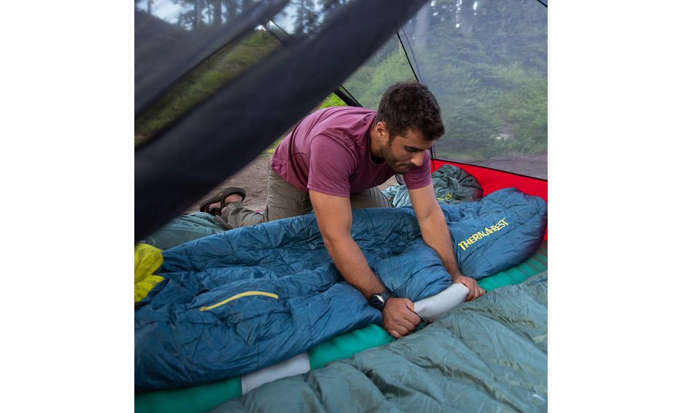 Демісезонний туристичний спальник Therm-a-Rest Saros -6С - Long до -6°C: з капюшоном, Максимальний зріст користувача: 198, Колір: Stargazer, Сторона застібки: ліва, зображення 8