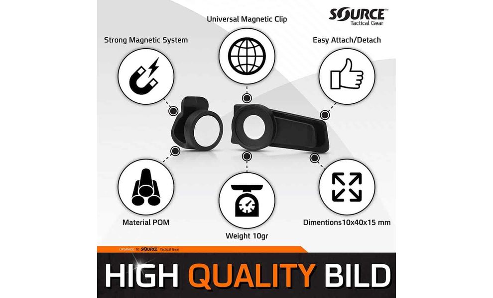Магнітна кліпса для трубки Source Magnetic Сlip (Black), 1 шт., Колір виробника: Black, зображення 7