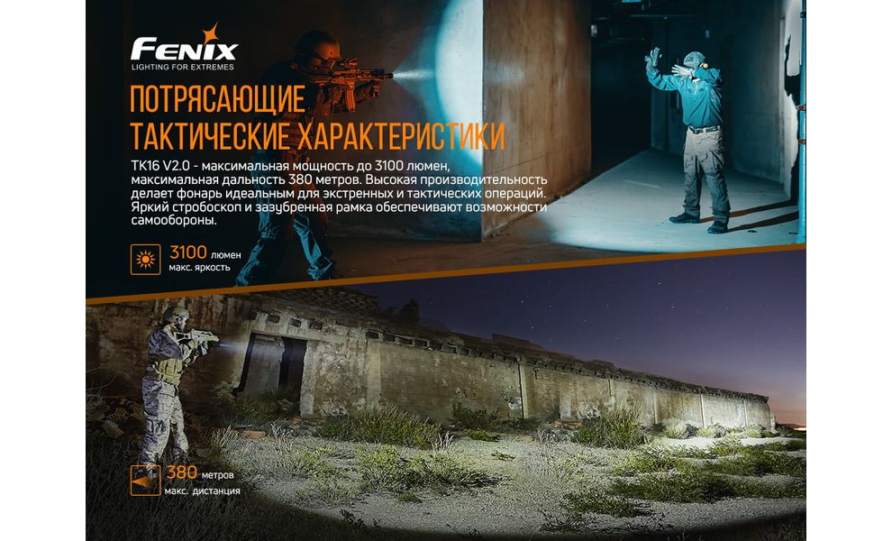 Ліхтар ручний Fenix TK16 V2.0 + Ліхтар-брелок Fenix E02R, зображення 11