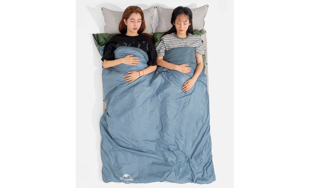 Літній кемпінговий спальник-ковдра Naturehike NH21MSD09 - LW180 XL (Shadow Blue) до 8°C, Максимальний зріст користувача: 195, Колір: Shadow Blue, Сторона застібки: права, зображення 4