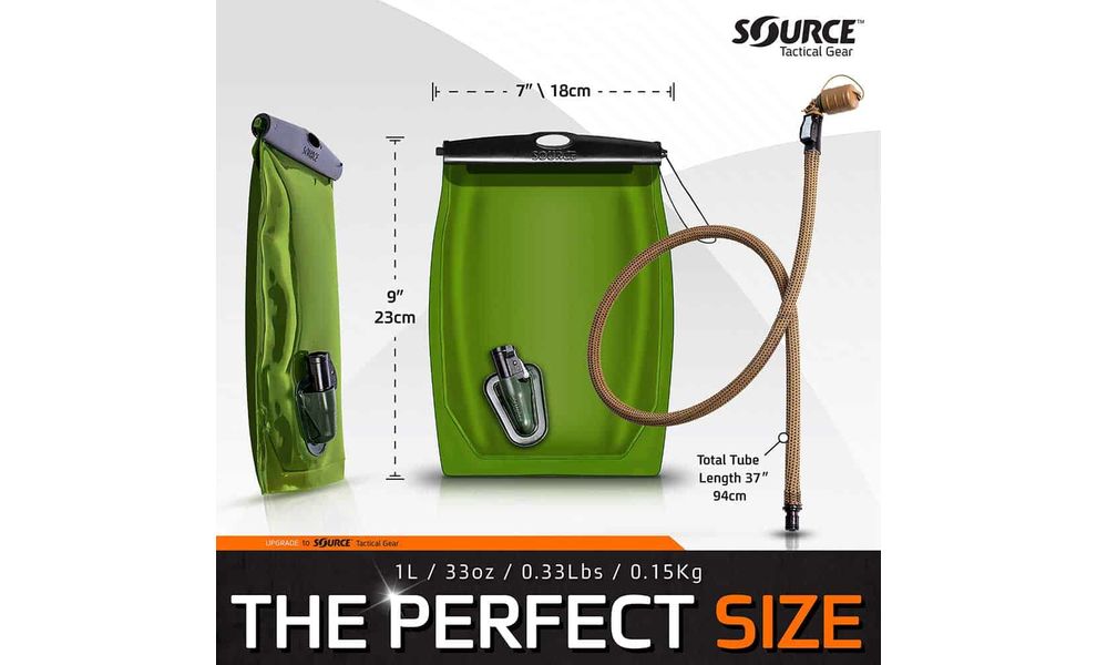 Гідратор Source Kangaroo Canteen (Black), 1 л, Об'єм: 1000, Колір виробника: Black, зображення 9