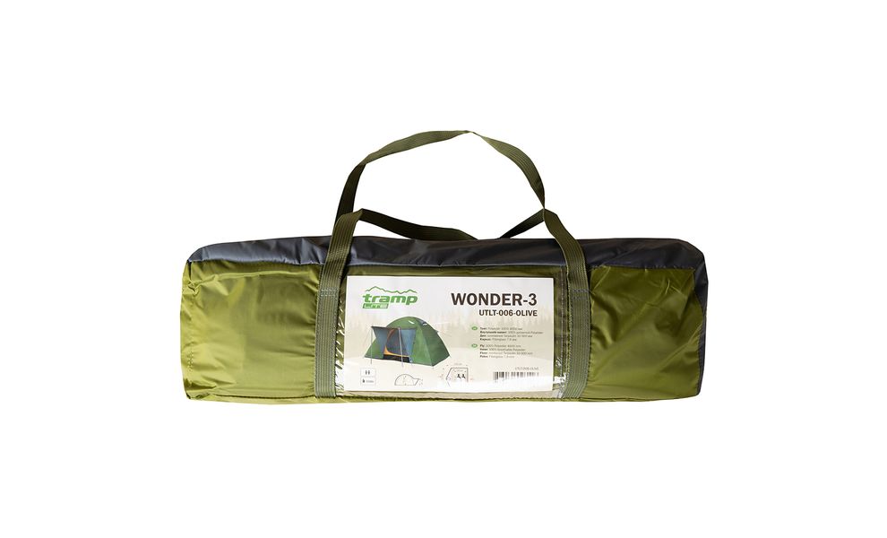 3-місний намет Tramp Wonder 3 (Olive): двошаровий, Кількість місць: 3, Колір: Olive, зображення 35