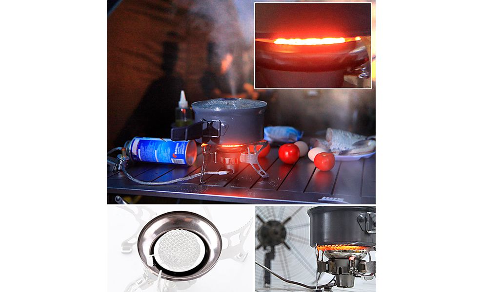 Туристичний газовий пальник зі шлангом, п'єзопідпалом та вітрозахистом BRS-15 під різьбовий балон, зображення 7