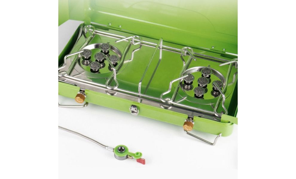 Кемпінгова газова плитка на 2 конфорки BRS-81 для різьбових балонів, зображення 3