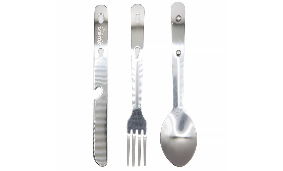 Туристичний набір столових приборів Tramp UTRC-003 (виделка, ложка, ніж-відкривачка), нержавіюча сталь, зображення 3