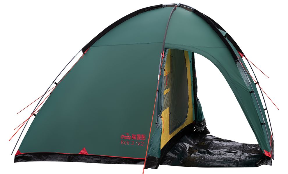 3-місний кемпінговий намет Tramp Bell 3 V2, Кількість місць: 3, Колір: Storm Green/Red, зображення 5