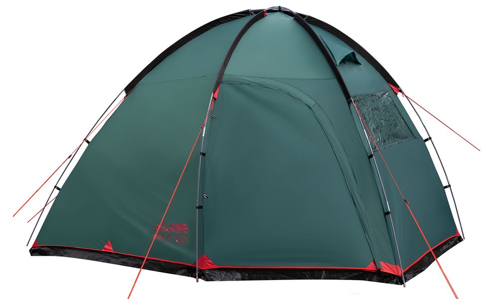 3-місний кемпінговий намет Tramp Bell 3 V2, Кількість місць: 3, Колір: Storm Green/Red, зображення 7
