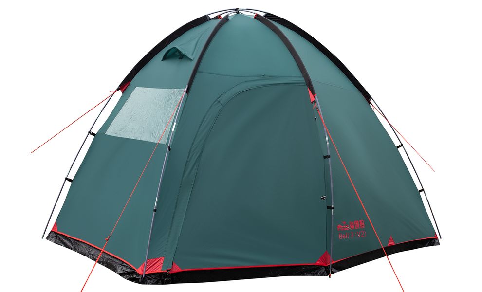 3-місний кемпінговий намет Tramp Bell 3 V2, Кількість місць: 3, Колір: Storm Green/Red, зображення 9