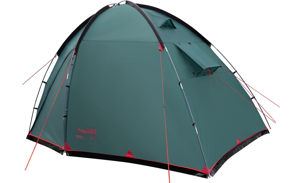 3-місний кемпінговий намет Tramp Bell 3 V2, Кількість місць: 3, Колір: Storm Green/Red, зображення 11
