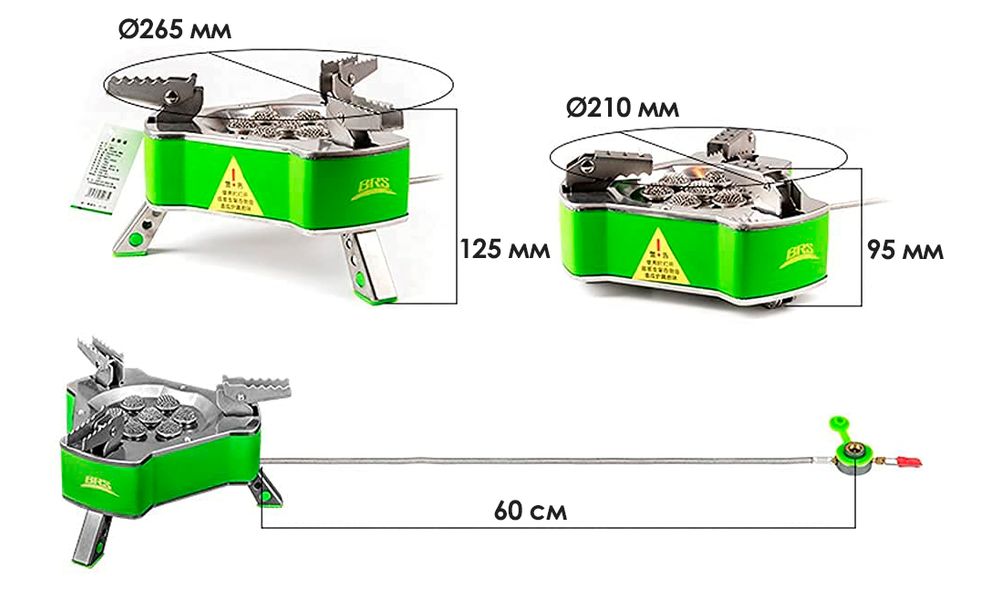 Кемпінговий газовий пальник зі шлангом BRS-71 Seven Star під різьбовий балон, зображення 7