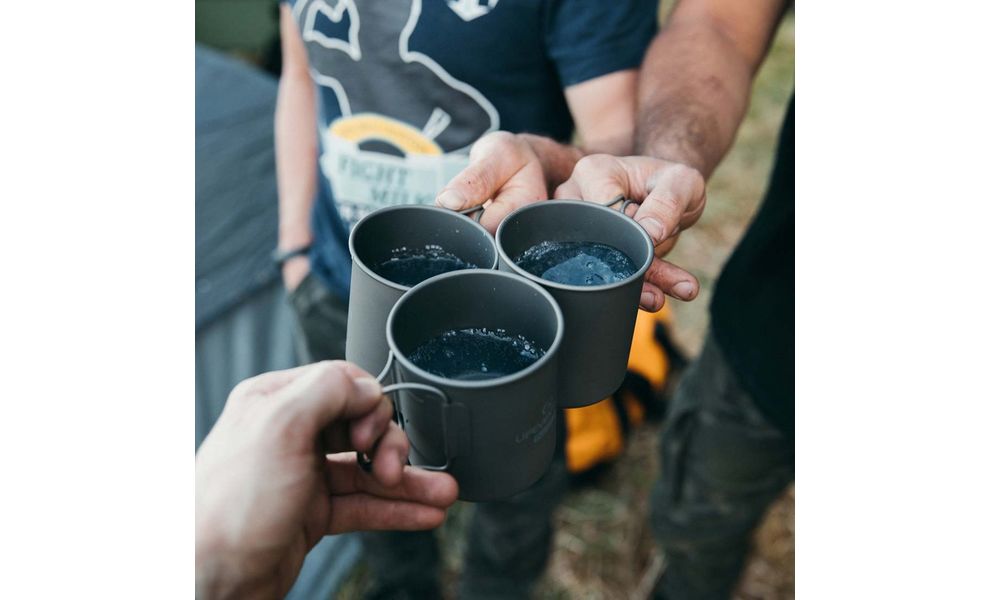Туристична кружка зі складною ручкою Lifeventure Titanium Mug на 400 мл, титан, зображення 2