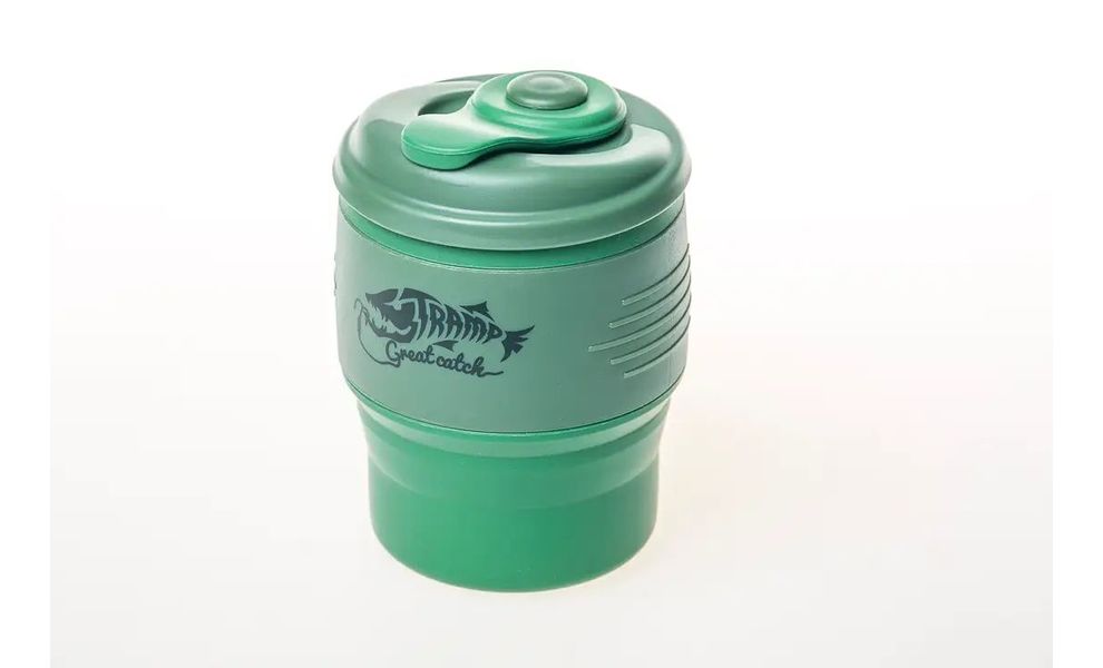 Складна туристична кружка з кришкою Tramp UTRC-082 (Olive) на 350 мл, харчовий силікон, Об'єм: 350, Колір: Olive, зображення 2