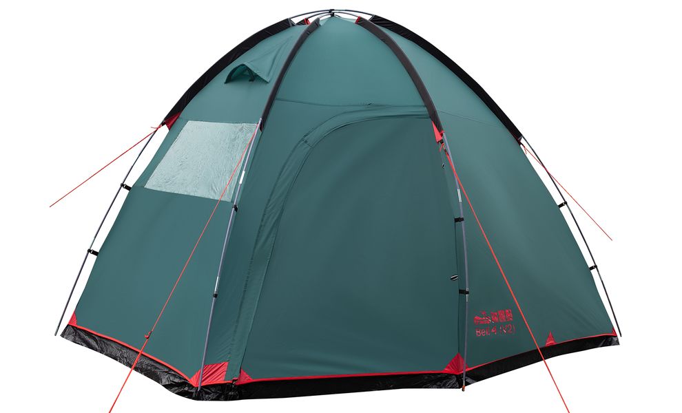 4-місний кемпінговий намет Tramp Bell 4 V2, Кількість місць: 4, Колір: Storm Green/Red, зображення 8