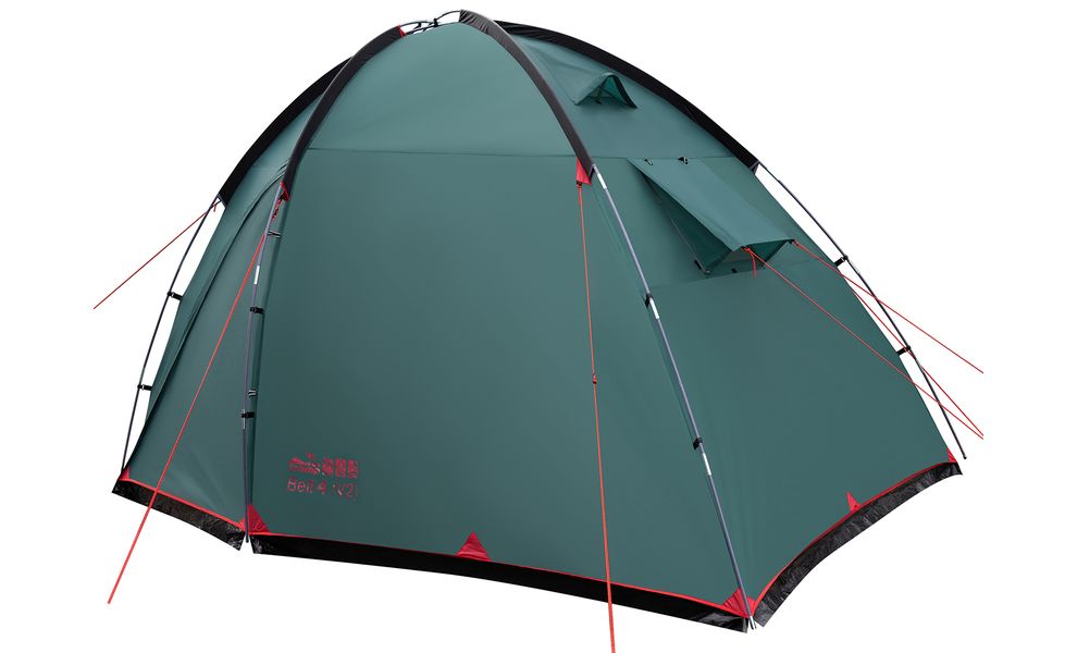4-місний кемпінговий намет Tramp Bell 4 V2, Кількість місць: 4, Колір: Storm Green/Red, зображення 6