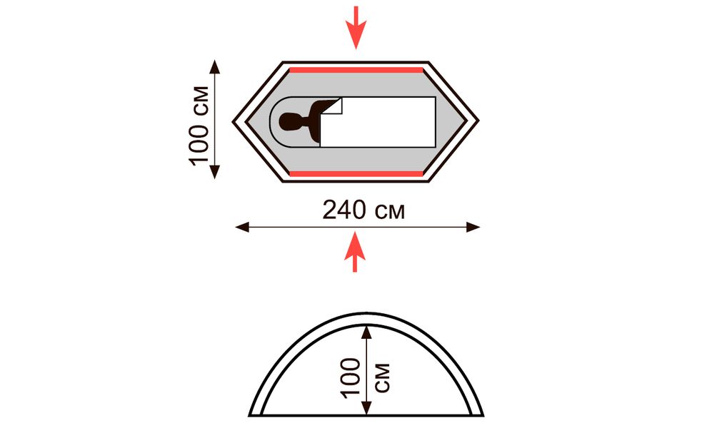 1-місний намет Tramp Hurricane 1: двошаровий, Кількість місць: 1, Колір: Olive, зображення 2