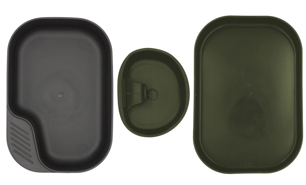 Туристичний набір столового посуду Wildo Camp-A-Box - Basic (Olive Green) на 1 особу, харчовий пластик, Тип комплекту: Basic, Колір: Olive Green, зображення 2