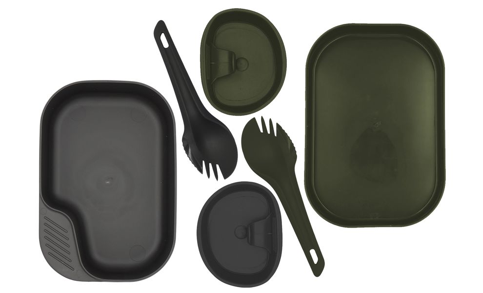 Туристичний набір столового посуду Wildo Camp-A-Box Duo - Light (Olive) на 2 особи, харчовий пластик, Тип комплекту: Light, Колір: Olive, зображення 2
