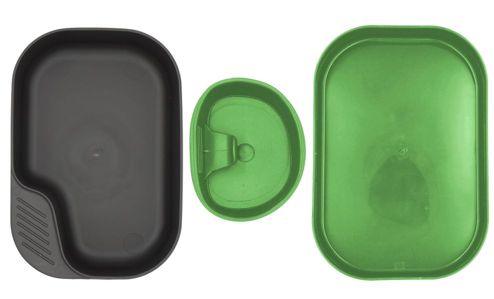 Туристичний набір столового посуду Wildo Camp-A-Box Green - Basic (Sugarcane) на 1 особу, харчовий пластик, Тип комплекту: Basic, Колір: Sugarcane, зображення 2