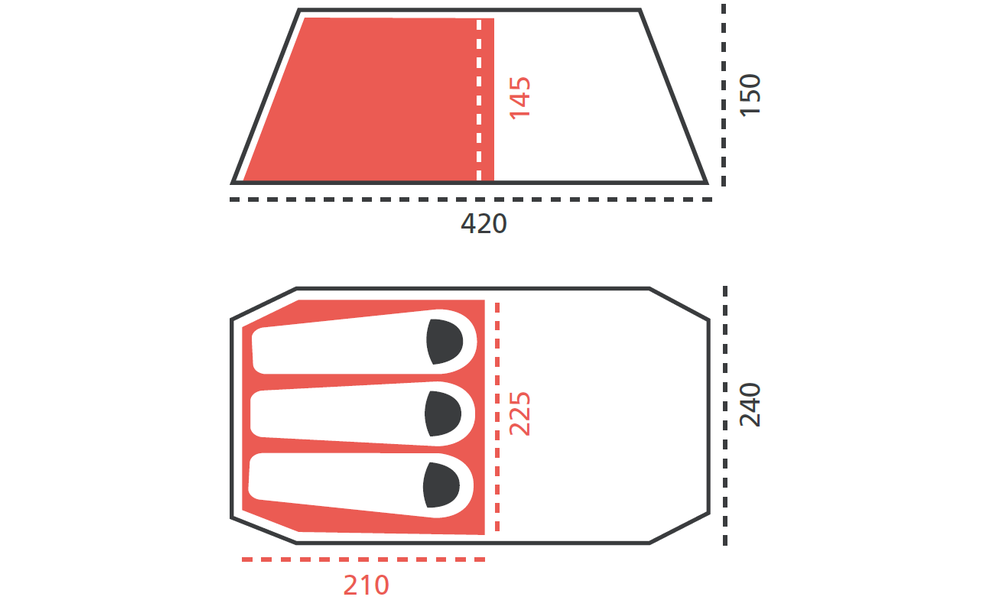 3-місний намет Grand Canyon Robson 3: двошаровий, з тамбуром, Кількість місць: 3, Матеріал каркасу: склопластик, Колір: Capulet Olive, зображення 2