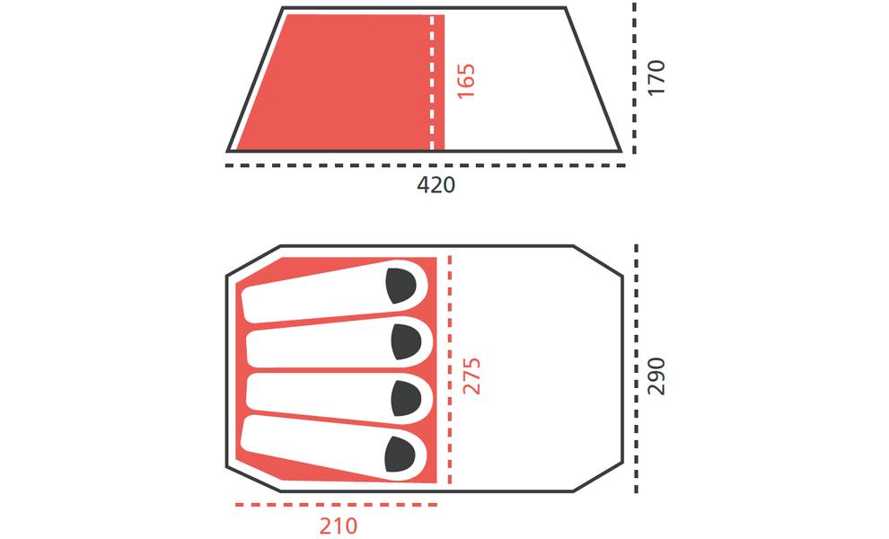 4-місний намет Grand Canyon Robson 4: двошаровий, з тамбуром, високий, Кількість місць: 4, Матеріал каркасу: склопластик, Колір: Capulet Olive, зображення 2