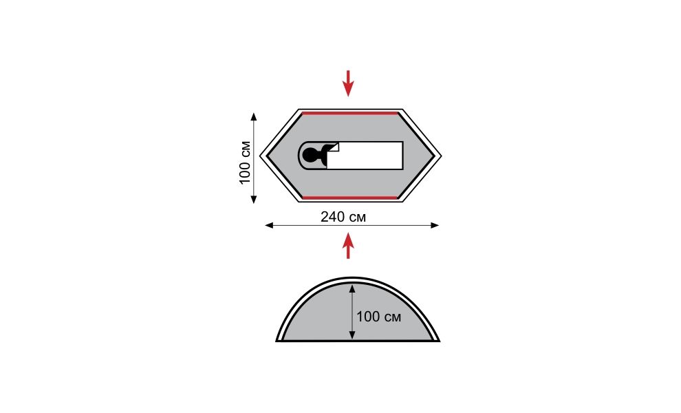 1-місний намет Tramp Bicycle Light 1 V2: двошаровий, Кількість місць: 1, Колір: Green, зображення 2