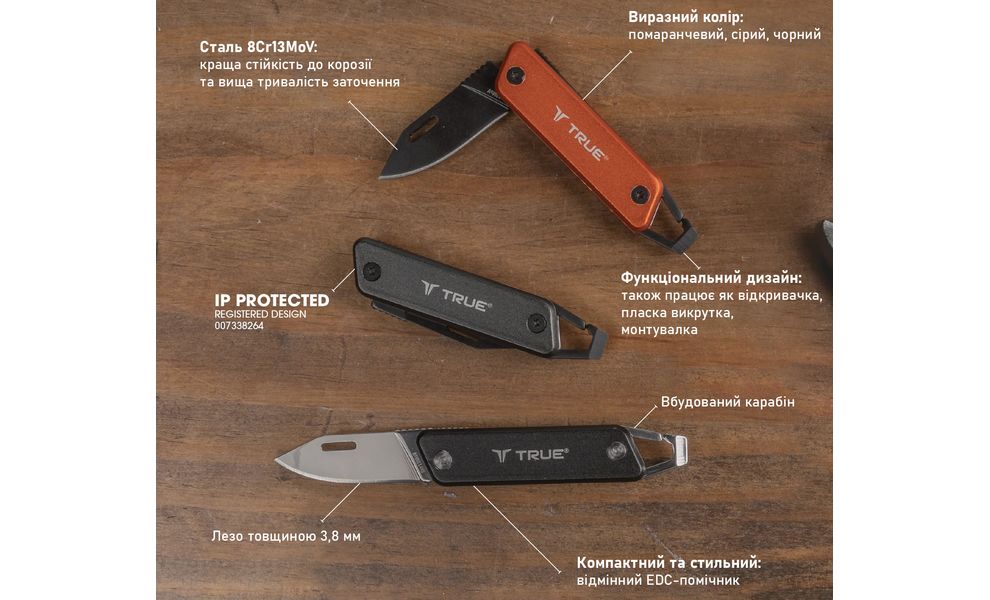 Брелок-ніж True Utility Modern KeyChain Knife (Orange), Колір: Orange, зображення 5