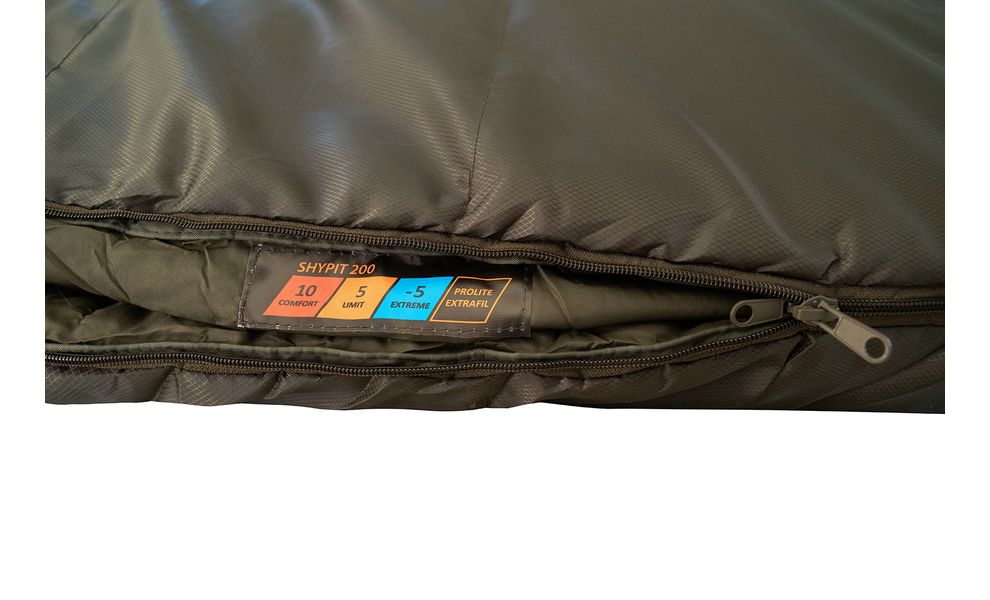 Демісезонний кемпінговий спальник-ковдра Tramp Shypit 200 до 5°C: з капюшоном, Максимальний зріст користувача: 195, Колір: Olive, Сторона застібки: права, зображення 3